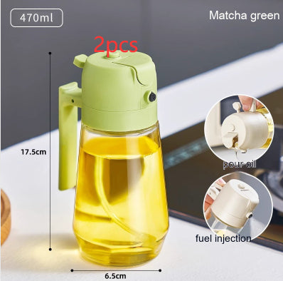 470ML Olive Oil Dispenser sprayer For Cooking BBQ 2 In 1 Glass Oil Vinegar Soy Sauce Spray Kitchen Oil Bottle For Air Fryer