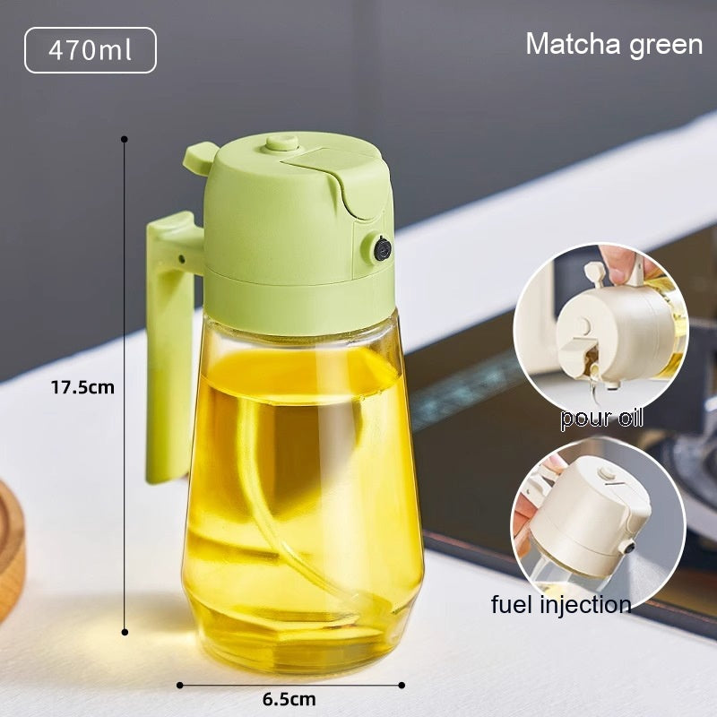 470ML Olive Oil Dispenser sprayer For Cooking BBQ 2 In 1 Glass Oil Vinegar Soy Sauce Spray Kitchen Oil Bottle For Air Fryer