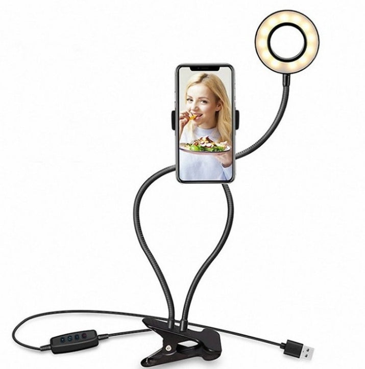 Adjustable LED Selfie Ring Light for Live Makeup Stand - Lookulooku