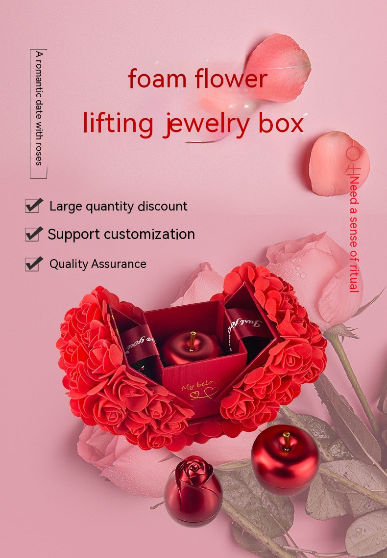 Valentines Day Gift Soap Rose Gift Box Crystal Pendant Necklace Eternal Flower Jewelry Box Set Wedding Birthday Gift For Girlfriend - Lookulooku