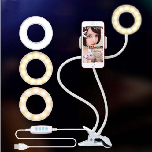 Adjustable LED Selfie Ring Light for Live Makeup Stand - Lookulooku