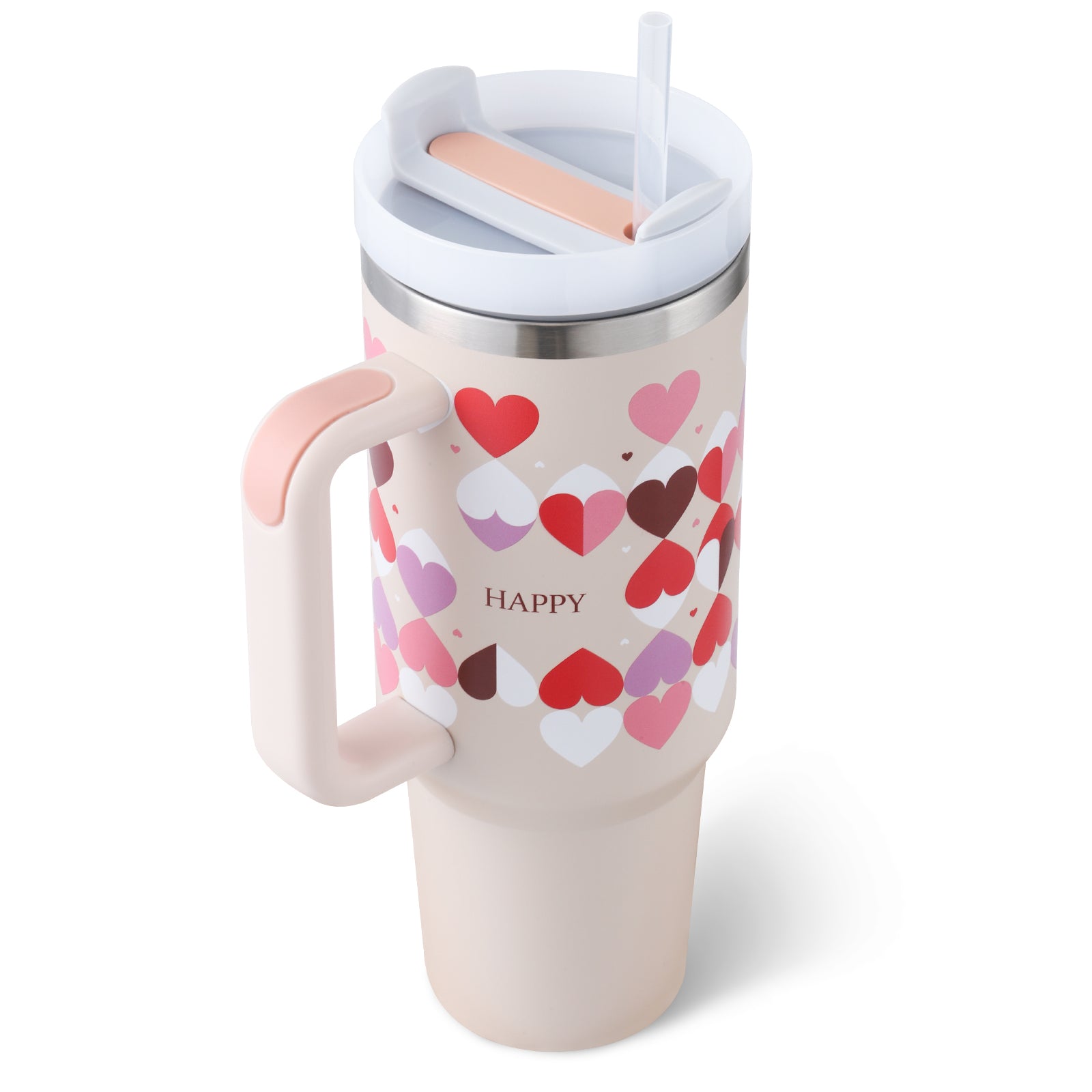 Travel insulated tumbler, Stainless Steel Spill Proof Vacuum Coffee Cup Tumbler With Lid Tapered Mug Gifts For Valentine Lover Suitable For Car Gym Office Travel - Lookulooku