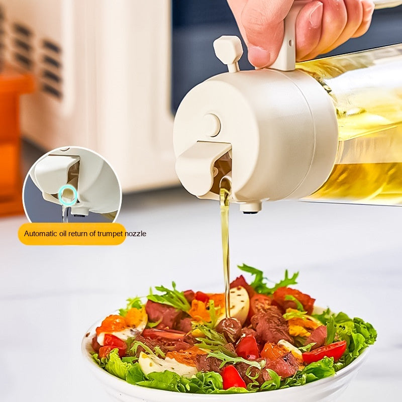 470ML Olive Oil Dispenser sprayer For Cooking BBQ 2 In 1 Glass Oil Vinegar Soy Sauce Spray Kitchen Oil Bottle For Air Fryer