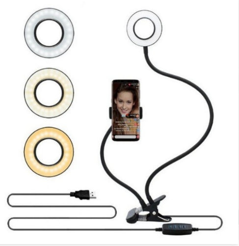 Adjustable LED Selfie Ring Light for Live Makeup Stand - Lookulooku