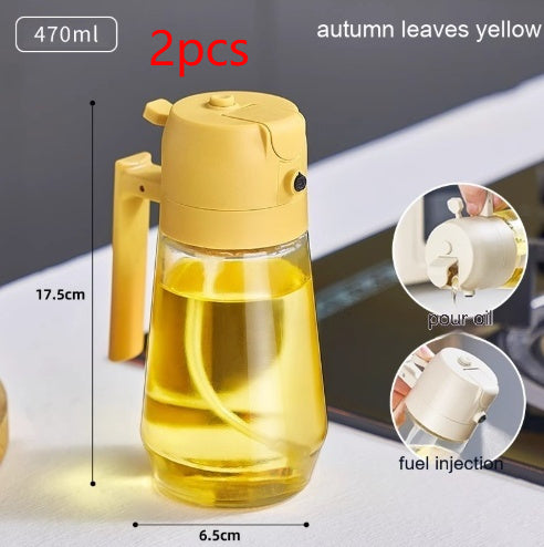 470ML Olive Oil Dispenser sprayer For Cooking BBQ 2 In 1 Glass Oil Vinegar Soy Sauce Spray Kitchen Oil Bottle For Air Fryer