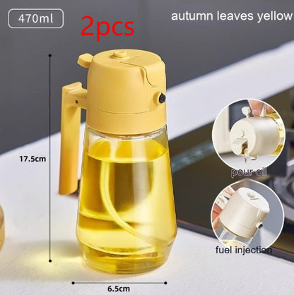 470ML Olive Oil Dispenser sprayer For Cooking BBQ 2 In 1 Glass Oil Vinegar Soy Sauce Spray Kitchen Oil Bottle For Air Fryer