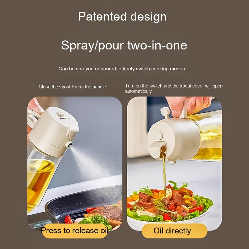 470ML Olive Oil Dispenser sprayer For Cooking BBQ 2 In 1 Glass Oil Vinegar Soy Sauce Spray Kitchen Oil Bottle For Air Fryer