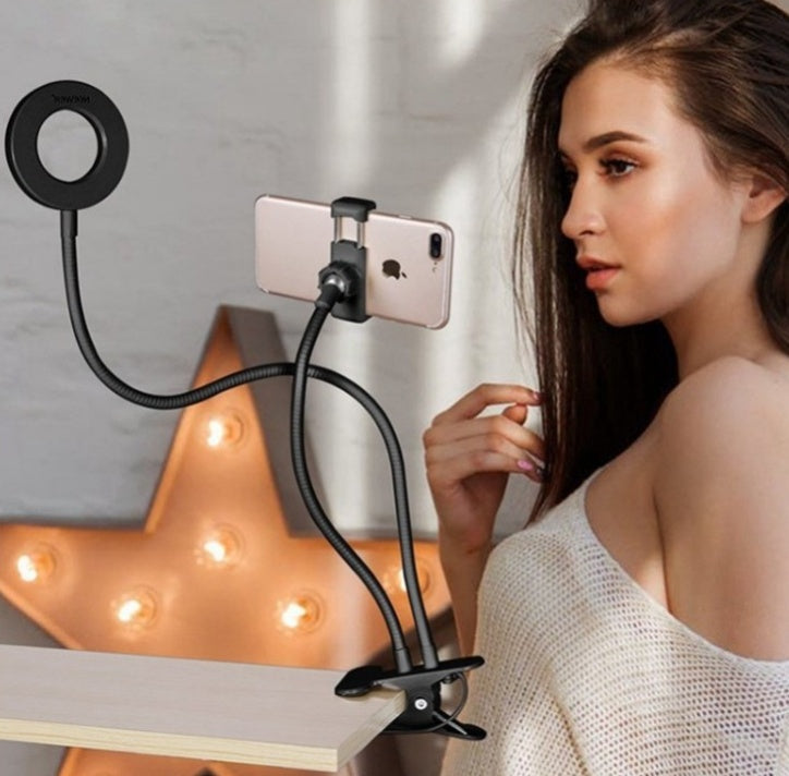 Adjustable LED Selfie Ring Light for Live Makeup Stand - Lookulooku