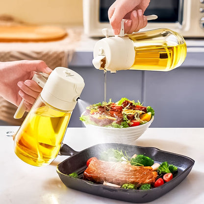 470ML Olive Oil Dispenser sprayer For Cooking BBQ 2 In 1 Glass Oil Vinegar Soy Sauce Spray Kitchen Oil Bottle For Air Fryer